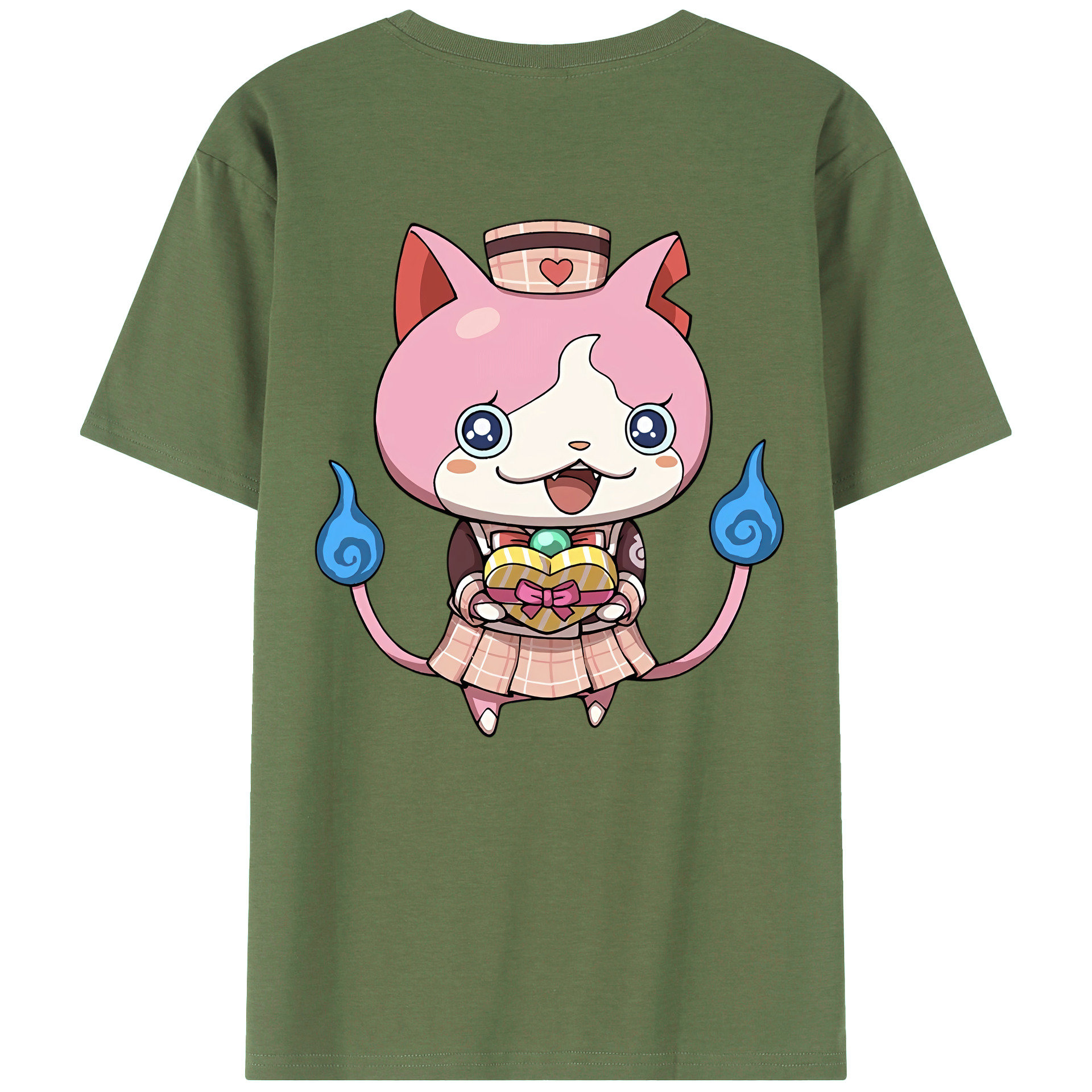 （画像用） 妖怪ウォッチ Yo-kai Watch 綿100％ メンズ半袖Tシャツ（バックプリント） 通気性